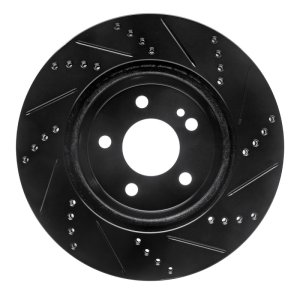 Mercedes-Benz E300 Brake Rotor (1) - Rear Left - R1 Concepts - Drilled & Slotted - Black - `15-`23 Mercedes-Benz E300 Brake Rotor (1) - Rear Left - R1 Concepts - Drilled & Slotted - Black - `15-`23